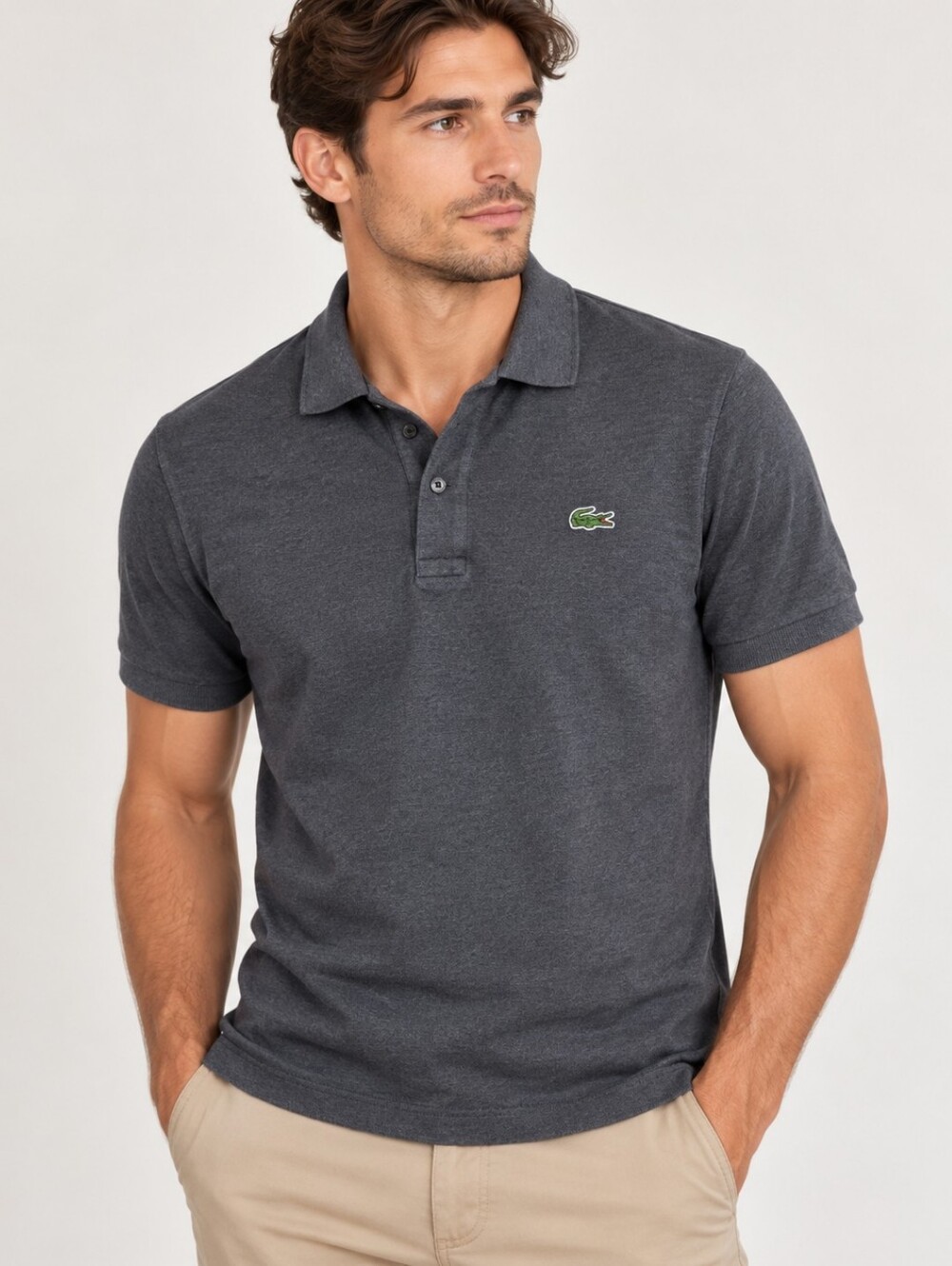 Lacoste Charcoal Gray Slim Fit Polo Shirt